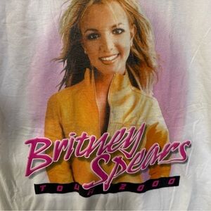 Vintage Y2K 2000 Britney Spears Tour Tee Shirt Large Delta White Graphic Tee